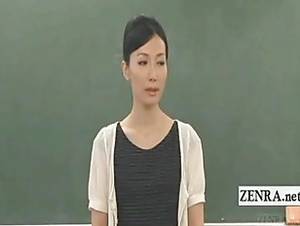 bizarre japanese bottomless - Subtitled CFNM Japan nudist student milf teacher strips
