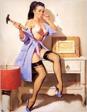 Modern Pin Up Girls Porn - Do pin-up girls count as oldschoolcool? No one draws this style like they  used to... : r/OldSchoolCool