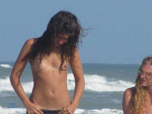 flash beach small tits - Tempting Topless Brunette In The Beach