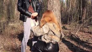 Leather Jacket Fuck Porn - PERFECT OUTDOOR FUCK! Quick risky sex. Fur coat and leather watch online