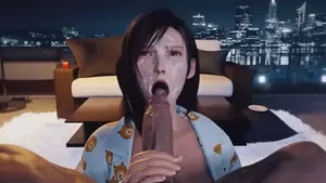 Cartoon Blowjobs Porn Facials - Tifa Lockhart â€“ BBC Blowjob Facial (Animation With Sound) | xHamster