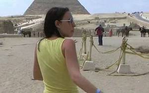 Giza Porn - Screenshot from an alleged porn movie shot at the Egyptian Pyramids  sometime in 1997 and which