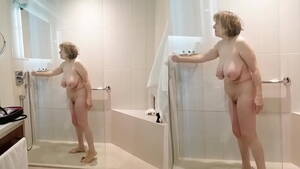 granny shower - Big tit round ass granny is sexy in the shower - XNXX.COM