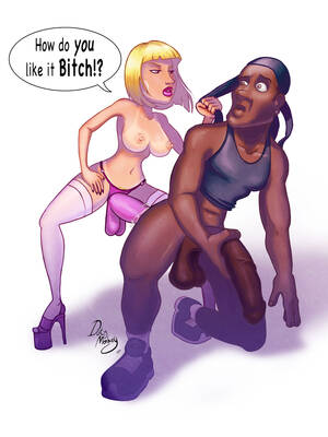 femdom cartoons interracial - Interracial Femdom Pegging Cartoon | BDSM Fetish
