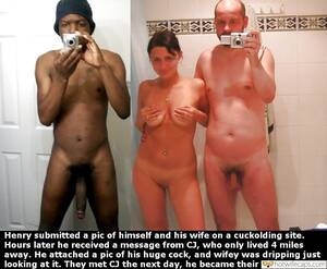black couple fuck shemale captions - BBC, Bigger Cock, Bull Hotwife Caption â„–6922: white couple exchange nude  photos with hung black stud