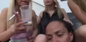 Drinking Spit Porn - Three mean bitches make her drink their spit | xHamster