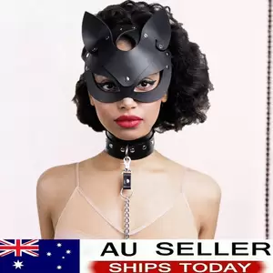 Cosplay Catwoman - Leather Catwoman Masks Fetish Face Bondage Adjustable Mask Cosplay Porn  Costume | eBay