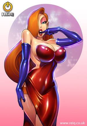cartoon valley jessica rabbit - breasts disney elbow gloves gloves hair over one eye huge breasts jessica  rabbit lipstick long hair makeup reiq shiny shiny clothes solo thighhighs  who ...