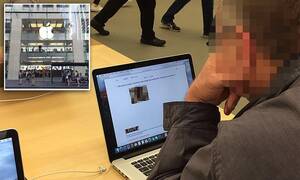Apple Porn - A man is caught watching porn at Sydney's Apple store | Daily Mail Online