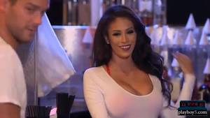 Bartender Fuck - Latina bartender with big boobs fucked by a customer
