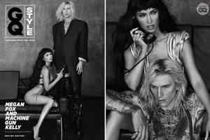 Megan Fox Porn Sex - Megan Fox goes completely nude and points a GUN at boyfriend Machine Gun  Kelly in raunchy GQ photoshoot | The Sun
