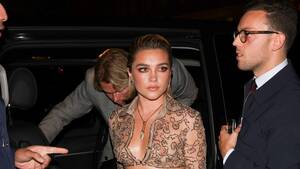 beyonce nude upskirt - Florence Pugh Forgoes Bra in Sheer Nude Valentino Crop Top and Skirt