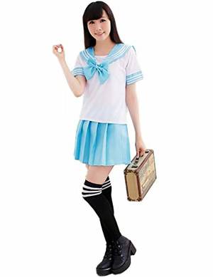 japanese pupil nude - Ninimour- Japan School Uniform Dress Cosplay Costume Anime Girl Lady Lolita  (S, Blue