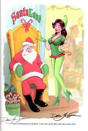 Naughty Santa Cartoon - Christmas pinup of the day. Dean Yeagle