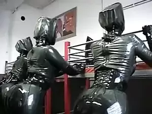 black anal latex whores - Submissive lesbian slut anal inflatation in latex black body | xHamster