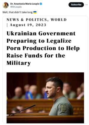 Banned Ukrainian Porn - Is Ukraine Preparing to Legalize Porn Production to Raise Military Funding?  | Snopes.com