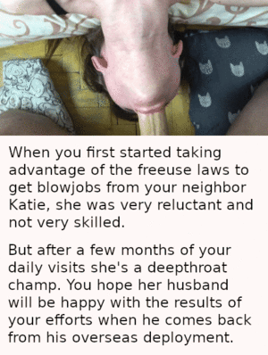 Deep Throat Porn Captions - Freeuse Laws - Deepthroat Training for Neighbor - Porn With Text