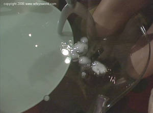 cum on glass table - Wifey sucks Hubby's cock and then licks all of the cum off of a glass table