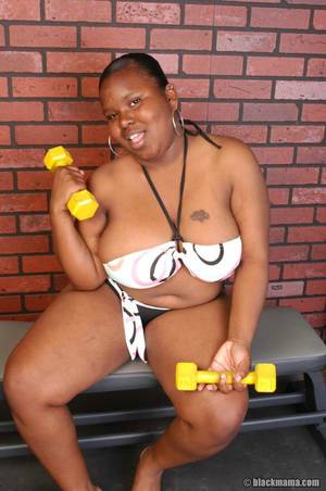 black fat and naked - Fat black lady with huge breasts and thick ass gets nude after going in for  sports