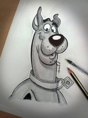 Jim Parsons Sckooby Doo Porn - Pencil and Biro sketch of Scooby Doo #pencil #sketch #drawing