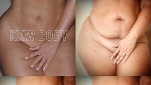 Kim Kardashian Nude - Plus-Size Activist Re-creates Kim Kardashian KKW Body Fragrance Ads | Teen  Vogue