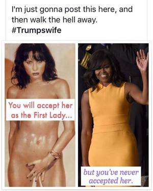 Michelle Obama Porn Fantasy - Sadly, the lack of class displayed in the porn-esque photo probably appeals  to Trumpsters. They were no doubt intimidated by a black woman who was so  much ...