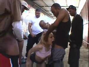 interracial gangbang whore - Leggy blonde slut boned by thugs in interracial gangbang - gangbang porn at  ThisVid tube