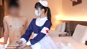 japanese nurse hand - Japanese nurse gives a guy a handjob with showing her panties. - XVIDEOS.COM