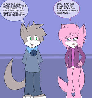 Anthro Furry Cat Porn - e621 aeris_(vg_cats) anthro blue_eyes blush borny bottomless cat clothed  clothing dialogue duo feline
