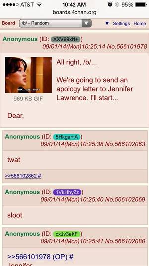 Jennifer Lawrence Blowjob Porn - b/ writes an apology letter to Jennifer Lawrence : r/4chan