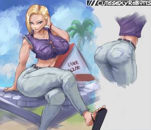 Android 18 Big Boobs Porn - Android 18 from Dragon Ball Z by Robutts @ cutesexyrobutts.tumblr.com - More