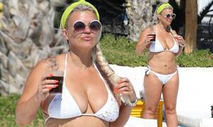 busty nudist camp - Kerry Katona reveals her ample assets in skimpy bikini ahead of her THIRD  boob job | Daily Mail Online