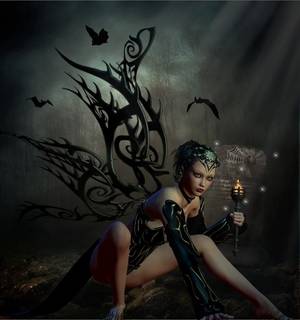 black fairy nude - fantasy fairies and pixies