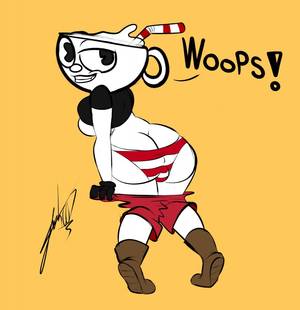 big boobs clip art - e621 absurd_res animate_inanimate big_butt breasts bulge butt clothing cup  cuphead_(character) cuphead_(game