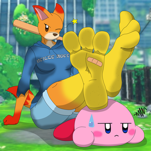 Kirby Feet Porn - 159548 - safe, artist:raidenthedeoxys, fictional species, mammal, anthro,  plantigrade anthro, kirby (series), nintendo, annoyed, awoofy, bandaid,  clothes, dirty feet, feet, female, foot fetish, fur, hoodie, kirby and the  forgotten land, male, paws,