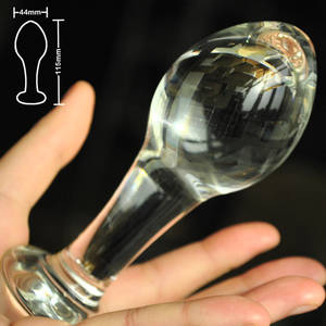 Glass Ball Anal Porn - Big head large pyrex glass butt anal plug bead Crystal dildo sex toys for  women men gay adult female male masturbation products