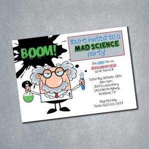At The Mercy Of A Mad Scientist Comic Porn - $10 Mad Science, Scientist Laboratory Birthday Invitation. One sided  Digital File. ||