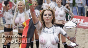 football - Porn stars play in a Denmark vs Germany football match (Sexy football 2012)