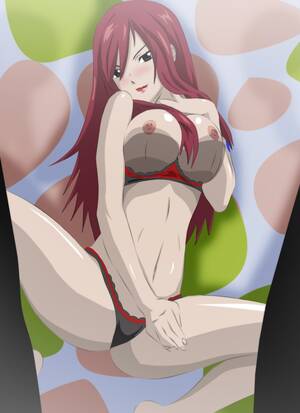 hentai pulled panties naked - Erza Scarlet posing in jaw-pulling down underwear â€“ no wonder this babe has  so many aficionados! â€“ Fairy Tail Hentai