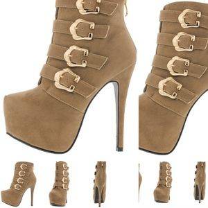 Leila Swan Sexy Legs - Nude platform ankle boots
