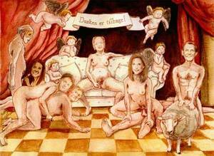 Cartoon Porn Orgy - Kenon: Danish artists' exhibition cancelled over royal orgy cartoon