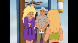 king of the hill nancy cartoon sex - Luanne catches Nancy off guard when Dale is gone in season 8. Note the  tight robe clench and the strategically placed note pad. We all (dudes)  performed this maneuver in high school. :