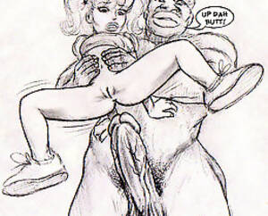 Black And White Cartoon Porn - Cartoon sex sketch about two niggas and little white slut