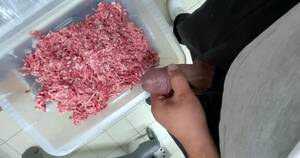 Meat Porn - Food fuck: Butcher Cum in Meat - ThisVid.com