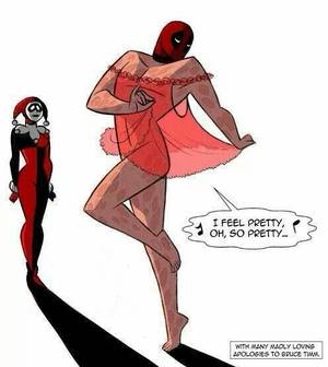 Female Deadpool Porn - Harley Quinn wondering about Deadpool.