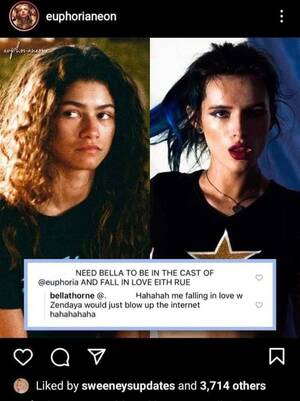 Bella Thorne And Zendaya Porn - If Bella's character contributed to Rues growth I'd be all for it! :  r/euphoria