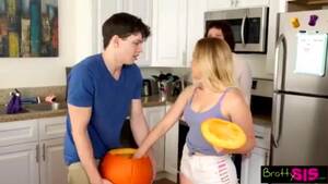 Halloween Hd Porn - Brother and sister Halloween porno with red pumpkin - Aubrey Sinclair - HD  720p