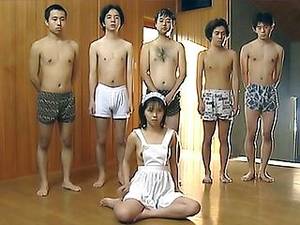 japanese blowjob orgy - Horny maid is having a blowbang