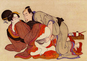 Japanese Sex Drawings - Shunga Japanese Erotic Art Drawing by Kitagawa Utamaro - Fine Art America