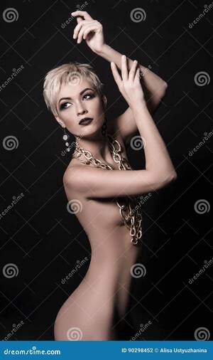 blonde short hair beauties nude - Naked Blonde Woman with Chain on Her Body Stock Photo - Image of cosmetic,  care: 90298452